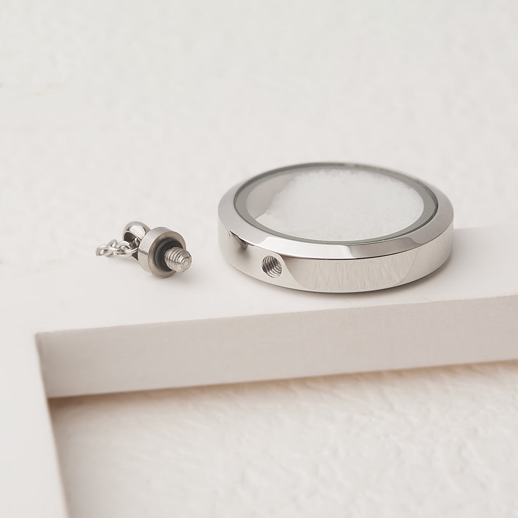 Anavia Collar con Medallón de Cristal con Memoria Collar Conmemorativo para Cenizas, Medallón con Forma de Urna de Cristal, Joyería Conmemorativa para Cabello O Medallón de Flores Secas