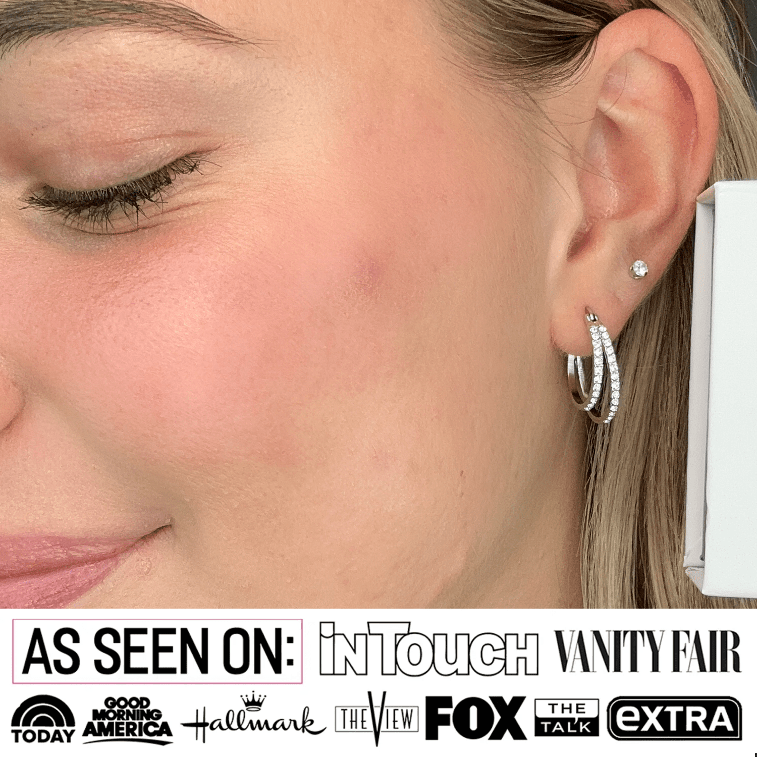 Cate & Chloe Corina 18k White Gold Plated 20mm Hoop Earrings with Swarovski Crystals Gift for Women