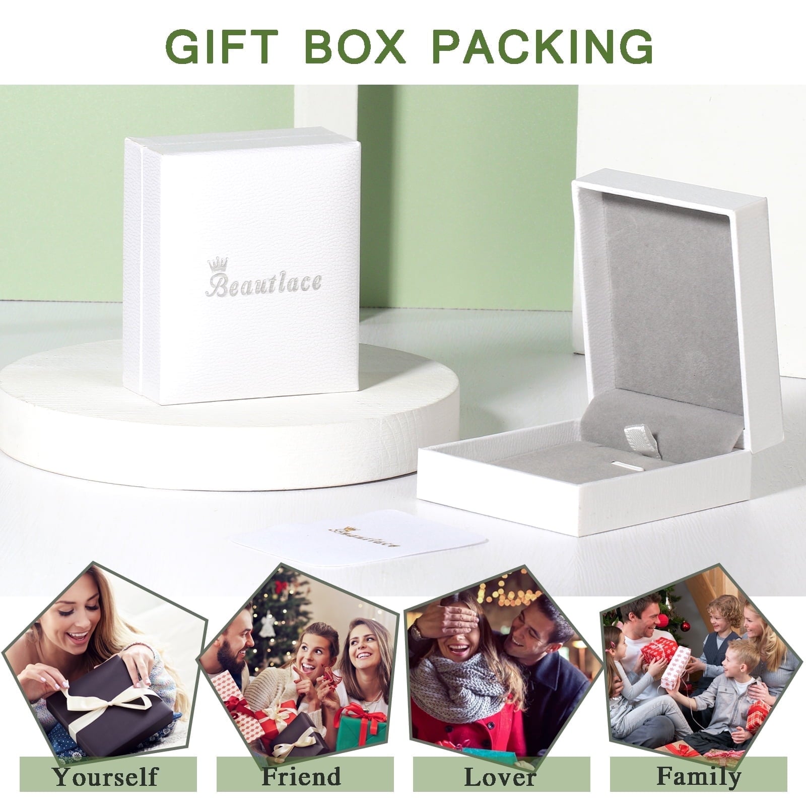 Beautlace Rose Heart Jewelry Set,December Birthstone Rose Flower Heart Necklace/Earrings/Ring/Bracelet Set 925 Sterling Silver Jewelry Birthday Christmas Valentines Mother's Day Gifts for Women Mom