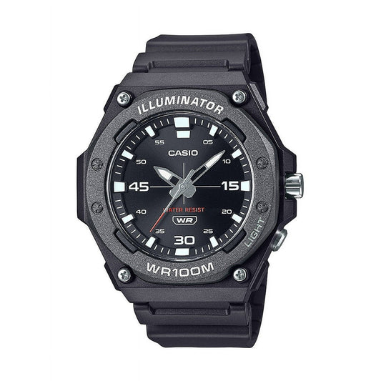 Casio Mens Analog 3-Hands Heavy Duty Wristwatch, Black