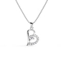 Cate & Chloe Laila 18k White Gold Plated Heart pendant Necklace with Swarovski Crystals for Women