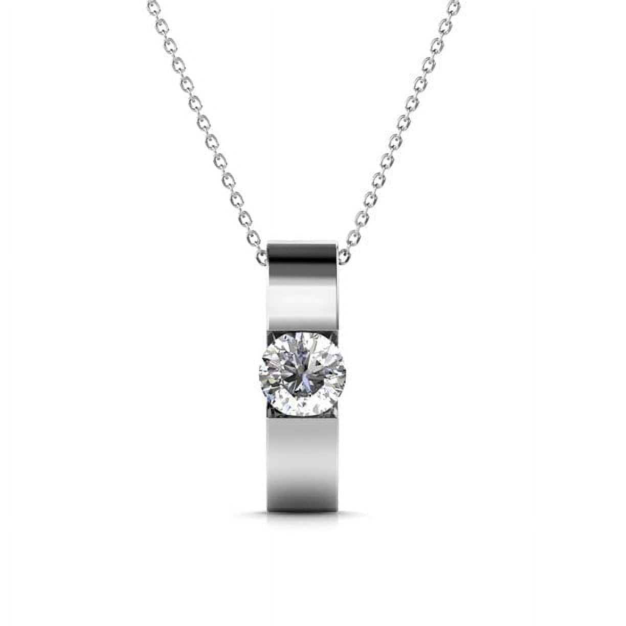 Cate & Chloe Nailea 18k White Gold Plated Pendant Necklace with Swarovski Crystals Gift for Women