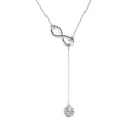 Cate & Chloe Sonya 18k White Gold Plated Lariat Y-Necklace with Swarovski Crystals Gift for Women