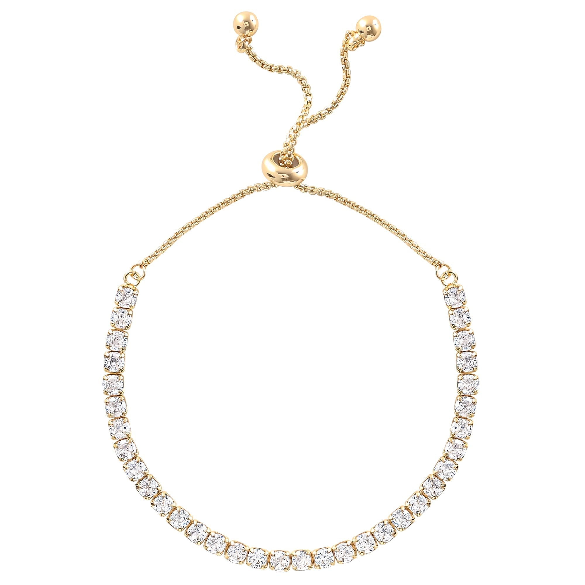 Believe by Brilliance Women's 14kt Gold Flash Plated Cubic Zirconia Adjustable Bracelet Set, 2